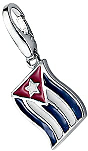 Giorgio Martello Milano Charm Kuba-Flagge, Silber 925 Bunt, Onesize 925 Sterling Silber
