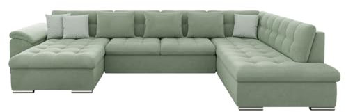 Mirjan24 Eckcouch Ecksofa Niko, Design Sofa Couch mit Schlaffunktion U-Sofa Große Farbauswahl Wohnlandschaft (Ecksofa Links, Uttario Ve. 2954 + Uttario Ve. 2954 + Evo 29)