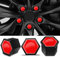 SkinoEu 20 x Radschrauben Radmuttern Felgenschloss Muttern Kappen Radmutternabdeckungen Radschraubenkappen Radmutternkappen Kunstsoff Abdeckungen Universal 17 mm Rot NC 2