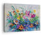 Bilder auf Leinwand Blumen die Farben pastos Leinwandbild 70x50cm Wandbilder Dekoration Wohnzimmer Schlafzimmer Küche Deko Klein Wanddeko Bild Wand Kunstdruck Art Wall Decor Canvas AA70x50-4521
