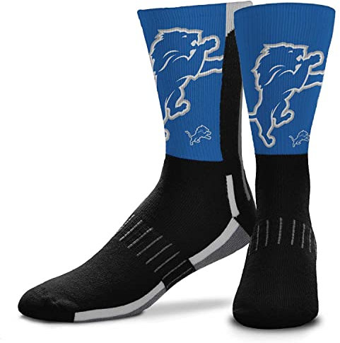 For Bare Feet NFL Curve Socken für Erwachsene – Game Day Apparel – maschinenwaschbar – warmes und kaltes Wetter – Komfort und Stil für Herren, Schwarz, Large