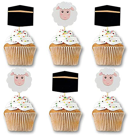 48PCS Eid Al Adha Cupcake Topper Party Decorations Islamic Muslim Party Supplies