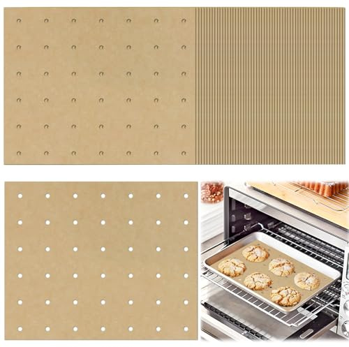 120 pezzi non sbiancati Air Fryer Parchment Paper Liners 9 x 11 non-stick Disposable Rettangle Baking Paper Compatible with Cuisinart,Breville,Gowisinart,Emeril Lagasse,Black and Decker Air Fryer
