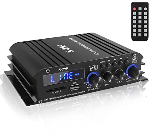 Etlephe 4.1 Canali Mini Amplificatore audio, Amplificatore Bluetooth 5.0, 50Wx4 + Subwoofer attivo, Amplificatore per altoparlanti integrato Hi-Fi, Sistema di ricezione audio per auto o casa