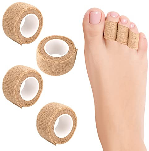 OOTSR Protección de los dedos de los pies, vendajes desechables acolchados para dedos en martillo, férulas para callos, ampollas, dedos en martillo (L177-4Pack)