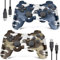 Controller PS3 wireless, confezione da 2, controller joystick aggiornato per PS3 con doppio shock, controllo del movimento (marrone mimetico e blu mimetico)