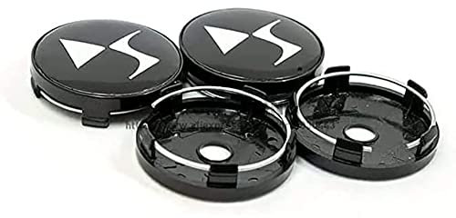 4 pièces Auto Cache Moyeux, pour Citroen DS3 DS6 DS7 60MM Centre de Jante Capuchons Moyeu Roue Bouchon Enjoliveur Voiture Accessoires décoration,A