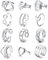 Adramata 12Pcs Anillos Mujer Acero Inoxidable Anillo Infinito de Corazón Anillos Ajustables Abiertos Apilables Anillos Punk Geniales Boho Anillos de Pulgar Anillos Mujer Plata Oro
