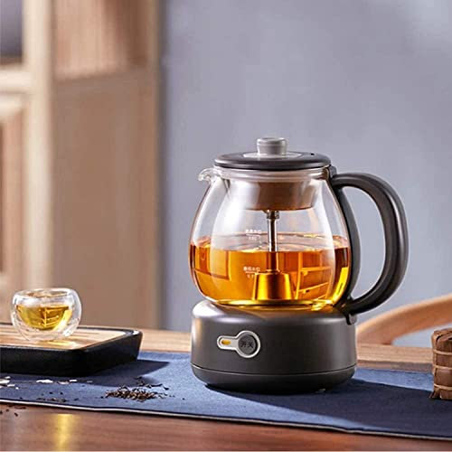 Bollitore per tè in Vetro, bollitore Elettrico Deluxe, 600 W, 1 litro, Funzione di Riscaldamento e Protezione Contro la bollitura a Secco
