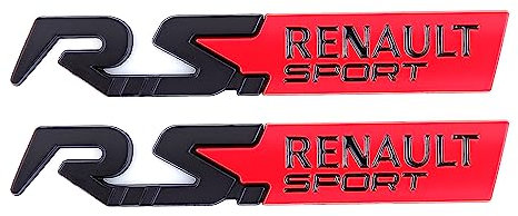RS Sport Emblem für Aufkleber Dekoration - Kofferraum, Seite, Hinten, Tür - Auto Abzeichen (Schwarz Rot)