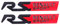 RS Sport Emblem für Aufkleber Dekoration - Kofferraum, Seite, Hinten, Tür - Auto Abzeichen (Schwarz Rot)