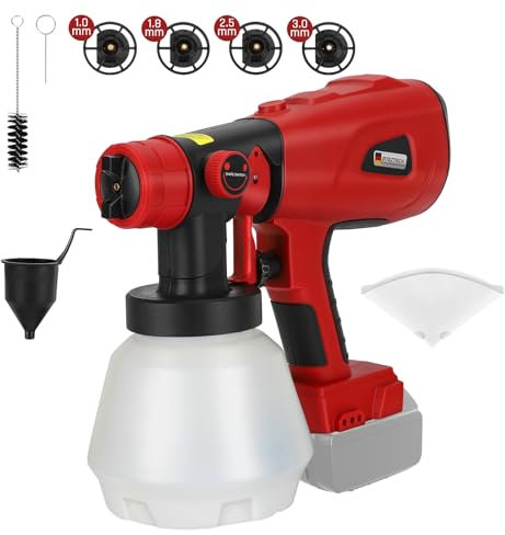 Paint Sprayer for Milwaukee 18V Battery, HVLP Spray Paint Gun with Brushless Motor and Copper Nozzle, 200W Cordless Paint Sprayer for Home Interior and Exterior, House Paint(Battery Not Included)