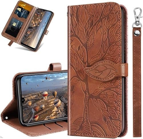 IMIRST Wallet Case for Apple iPhone 15 Pro Max - Premium Leather Card Slots Kickstand Flip Protective Case Cover for Apple iPhone 15 Pro Max, RX2 Tree Brown