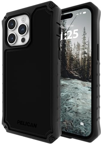 Pelican Ambassador Series – iPhone 15 Pro Max Hülle 6,7 Zoll (6,7 Zoll), 5,5 m MIL-STD Fallschutz, kompatibel mit MagSafe, robuste Handyhülle für iPhone 15 Pro Max mit Gürtelclip, Holster und Ständer,