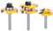 Set di Punte per Fresatrice Stile Mortasa e Coltello per 3 Pezzi Utensile Denti a 45° Utensile a 4 Codolo Macchina per la Lavorazione del Legno Punta per Fresatrice Utensile per