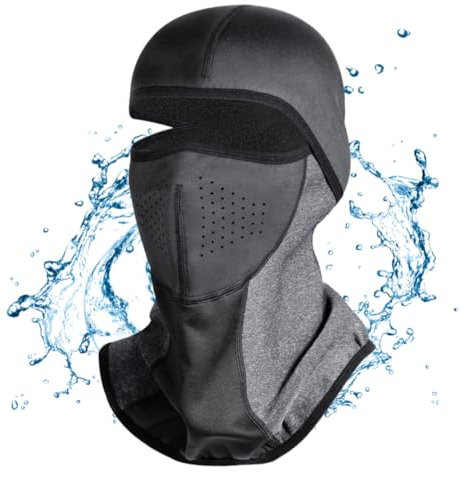 Pyrafox Herren & Damen Wasserdicht Sturmhaube - Winter Balaclava Mütze Helm Haube Maske für Ski Fahrrad Motorrad - Optimaler Schutz & Komfort Grau