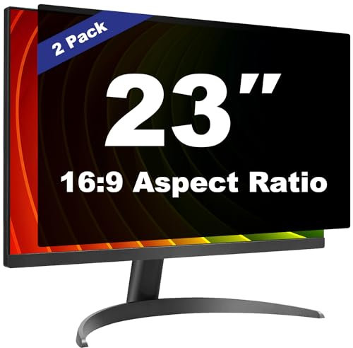 Pozlle 23 Inch Computer Privacy Screen Filter for 16:9 Widescreen Desktop Monitor-Anti-Glare,Anti-Scratch,Data Confidentiality Shield ,Detachable privacy Screen Protector Film【2 Pack】