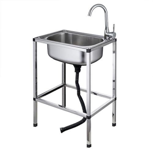 Fregadero Cocina 1 Seno Inox 304 Con Grifo,fregadero Camper,fregadero Acero Inoxidable Una Cubeta,Fregadero Exterior Jardin Acero Inoxidable