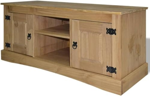 Solid Wood TV Cabinet TV Stand, Media Console Entertainment Center with Storage Cabinets for Living Room, Bedroom, 31.5x16.9x30.7 (Brown 47.2 x15.7
