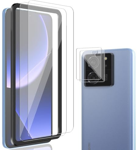 AnnhanT Schutzfolie für Xiaomi 13T/13T Pro Panzer Schutz Glas 2 Stück und Xiaomi 13T/13T Pro Kameraschutz Schutzfolie 2 Stück. 9H Kratzfest. Panzerfolie für Xiaomi 13T/13T Pro Schutzfolie
