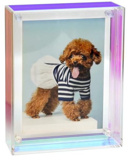 Gelite Acryl-Bilderrahmen, 12,7 x 17,8 cm, matt, Neon-Bilderrahmen für Wand und Tischplatte, schillernder Regenbogen