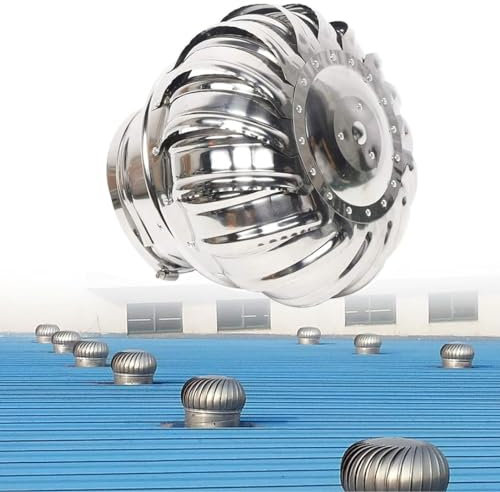 HAILM Nicht Angetriebener Dachventilator, Turbinenventilator, Windturbinen-Dachboden-Entlüftungsventilator, Dachwindturbinen-Regenkappenentlüftung, Edelstahl-Dachentlüftung,600mm/23.6in