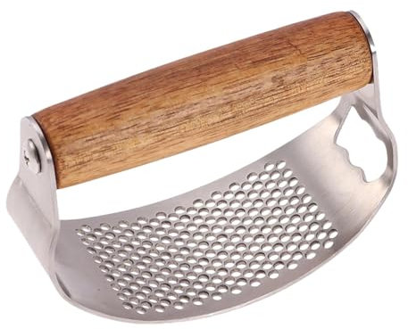 Knoblauchpresse, Knoblauchpresse - Fleischwolf Werkzeug aus Metall | Innovativer Knoblauchschneider mit Flaschenöffner, Edelstahl Knoblauchschneider mit Komfortgriff für Küchenhelfer