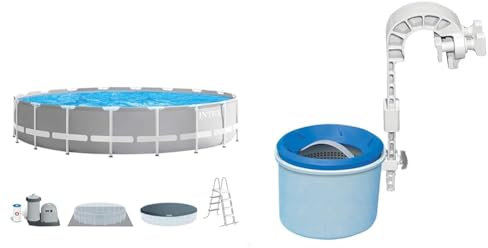 Intex 26756NP - Piscina Desmontable intex Gama Prisma Frame 610x132 cm con depuradora & Skimmer de Superficie - Skimmer de Superficie de Montaje en Pared de Lujo