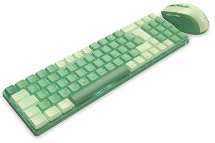 Redragon BS8772 Wireless Gaming Keyboard and Mouse Combo, 75% 78 Keys 2.4Ghz Wireless Low-Profile Mechanical Keyboard w/Single Blue Blacklight, 2400 DPI Ergonomic Mouse