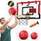 HYES 24 x 16 Panier de Basket Interieur pour Enfants, Panier de Basket avec Scoreboard et éclairage, Panier Basket Chambre avec 2 Ballons, Pompes, Jouet de Sport pour extérieur, Rouge
