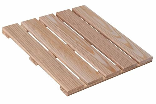 Mega Holz Holzfliesen-Set 2m² 12 Stück Holzfliesen 40x40 cm, Lärche 100% naturbelassene Echtholzfliese ideal für Garten Balkon und Terrasse Bodenfliese für Aussen