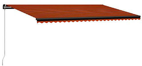 Home & Garden Markise, manuell einziehbar, 600 x 300 cm, Orange und Braun