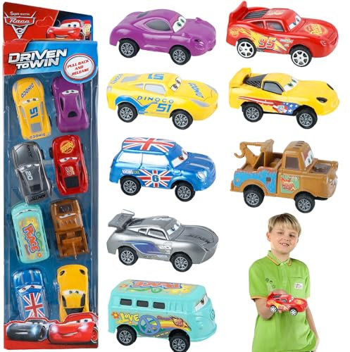 Cars Spielzeug Geschenkset, 8 Stück Kleine Spielzeugautos Mini Auto Set Wheels Autos Mini Cast Car Spielzeugautos Set Spielzeug Autos 3 4 5 6 7 Jahren Kinderspielzeug Fahrzeuge Pull Back Geschenk