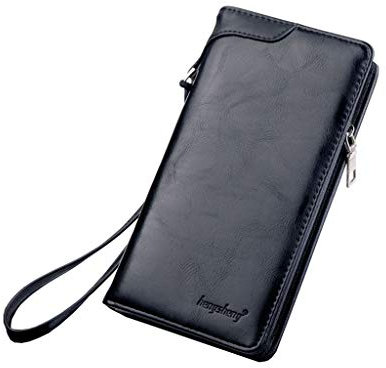 Portefeuilles Et Porte-Cartes Porte Feuille Homme Men Long Wallet Casual -Function Clutch Bag Card Package -Card Holder Petit Porte Monnaie Homme Portefeuille Ado Garcon (Black, One Size)