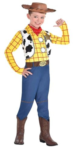 Koongso Woody Jessie Deluxe-Kostüm-Set für Kinder, Cowboy-Cowgirl-Overall mit Hut für Jungen, Mädchen, Kinder, Halloween, Cosplay, Party, Einteiler, Bühnenverkleidungs-Outfit