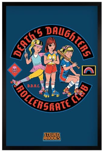 Steven Rhodes Maxi-Poster, Motiv: Death's Daughters Rollerskate Club, 61 x 91,5 cm, Schwarz