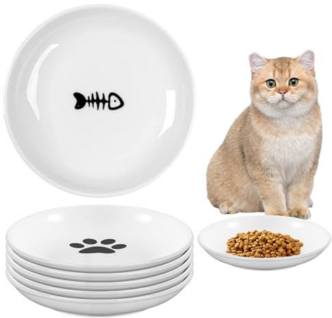 Futternapf Katze Keramik Katzennapf Fressnapf: 6 Stück Katzennapf Keramik, Fressnapf Katze, Katzen Futternapf, Katzenteller Flach Katzennäpfe, Katzenfutter Napf Wassernapf, Katzenschüssel, Cat Bowl