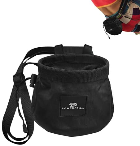 Chalk Bag for Rock Climbing & Bouldering: Outdoor Rock Climbing Gear Chalk Bag for Men & Women Climbing Equipment & Accessories Indoor Chalk Ball Holder Bucket