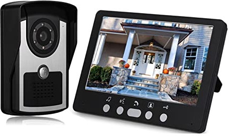 EDEDE Wireless Video Doorbell Camera, Visual Intercom Doorbell Color Wired Video Door Phone System Indoor Monitor Outdoor IR Camera Rain Proof And Unlock for Home Security