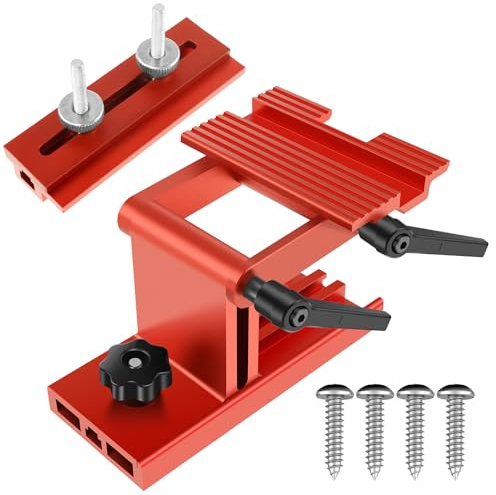 Deuson Rest Sharpening Jig Aluminum Alloy Sharpening Tool Rest Jig Adjustable Sharpening Jig Tool Manual Bench Grinder Sharpening Jig for 6/8inch Diameter Grinder(Gules)