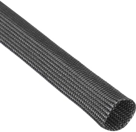 sourcing map Insulation Cable Protector, 16.4Ft-10mm High Temp Fiberglass Sleeve Black