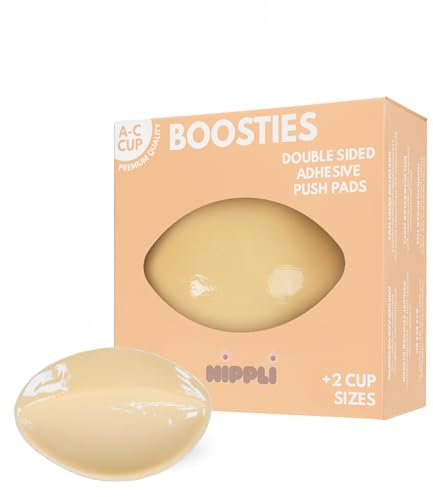 Nippli Boosties Push Up Klebe BH (Oval) – Doppelseitig klebende Brusteinsätze – Unsichtbare Nippelpads für doppeltes Volumen – Wiederverwendbare & schweißfeste BH Alternative