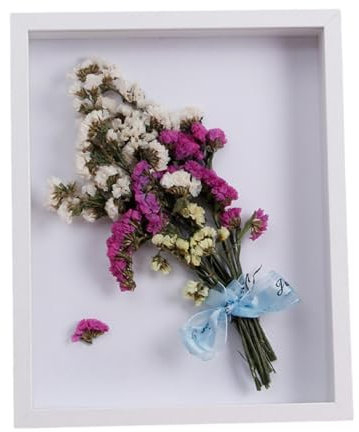 Intckwan Tiefer Bilderrahmen zum Befüllen, 20x29 cm, 3D Rahmen A4 mit Premium-Plexiglas für Fotos, DIY-Kunst, Medaillen & Trockenblumen - Wand- oder Tischdekoration (Weiß)