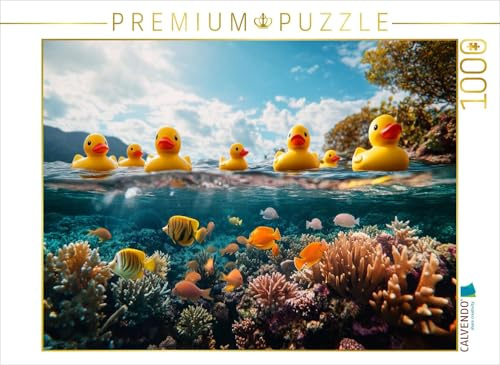 CALVENDO Puzzle Sonne in der Karibik - Gummienten | 1000 Teile Lege-Größe 64 x 48 cm Foto-Puzzle für glückliche Stunden