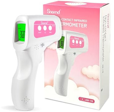 Snomd Fieberthermometer Kontaktlos Infrarot Stirnthermometer für Babys Thermometer Digitales Stirnthermometer mit sofort Ablesung, Fieberalarm