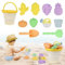 Gerbala Jouet de Plage Enfant, 11 Pièces Jeux de Plage avec Seau Citron Plage Pliant, Roue À Eau, Pelle Râteaux Moules, Glace Jeu de Plage Enfant pour Bac a Sable Intérieur Extérieur (Jaune)