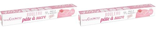 ScrapCooking - Rotolo di Pasta di Zucchero Rosa 430g - Ø 36 cm (Confezione da 2)