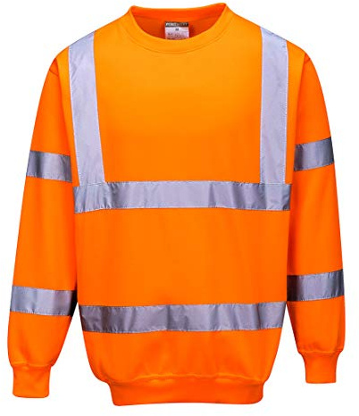 HI VIZ HI VIS SWEATSHIRT JUMPER ORANGE SMALL - 3XL (Small 36 - 38)
