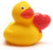 Duckshop I Badeente Herzballon I Quietscheente I L: 8 cm - inkl. Quietscheentchen-Schlüsselanhänger im Set I Geschenk Valentinstag I Präsent Paare