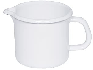 Riess, 0040-033, Schnabeltopf, CLASSIC- WEISS, Durchmesser 12cm, Inhalt 1 Liter, Emaille, weiß, Milchtopf, Induktion